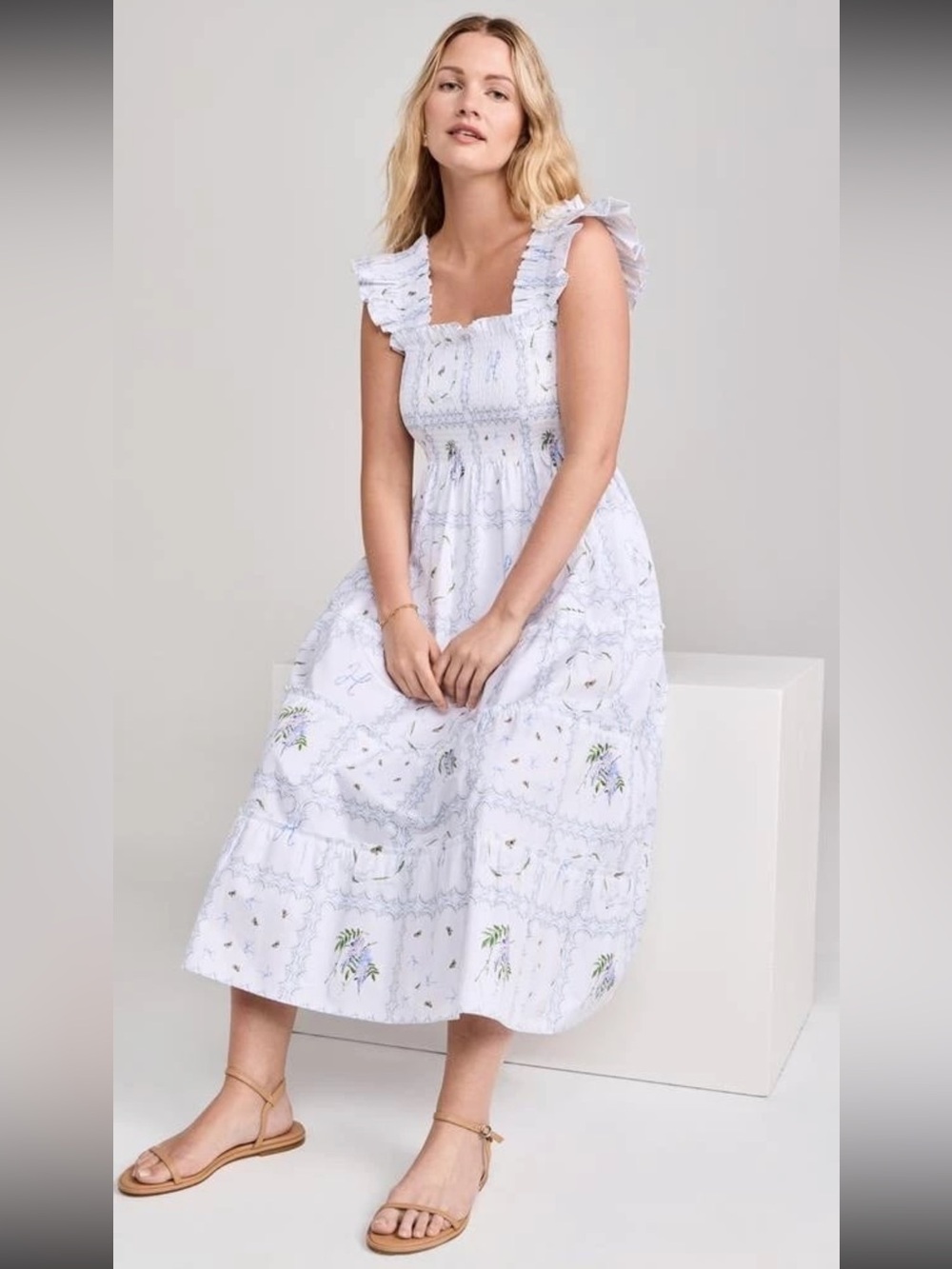 Hill House Ellie Nap Midi Dress in Patchwork Floral - Picture 6 of 11